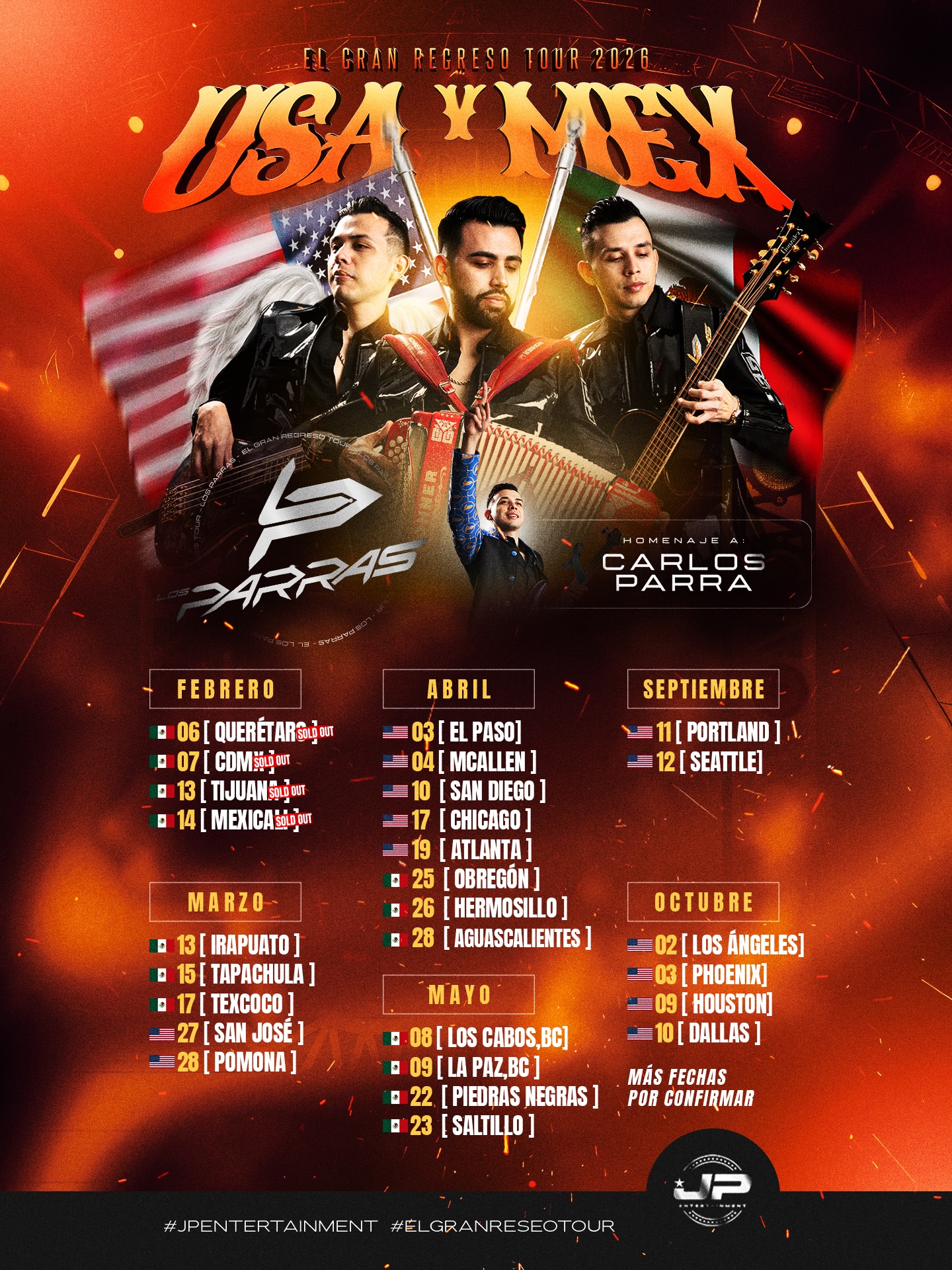 Los Parras El Gran Regreso Tour Poster 2026